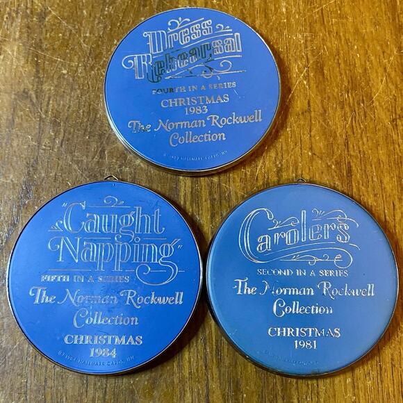 Hallmark Christmas Ornaments Vintage Norman Rockwell 1980-87 Extra 1981 Cameo - Picture 3 of 8